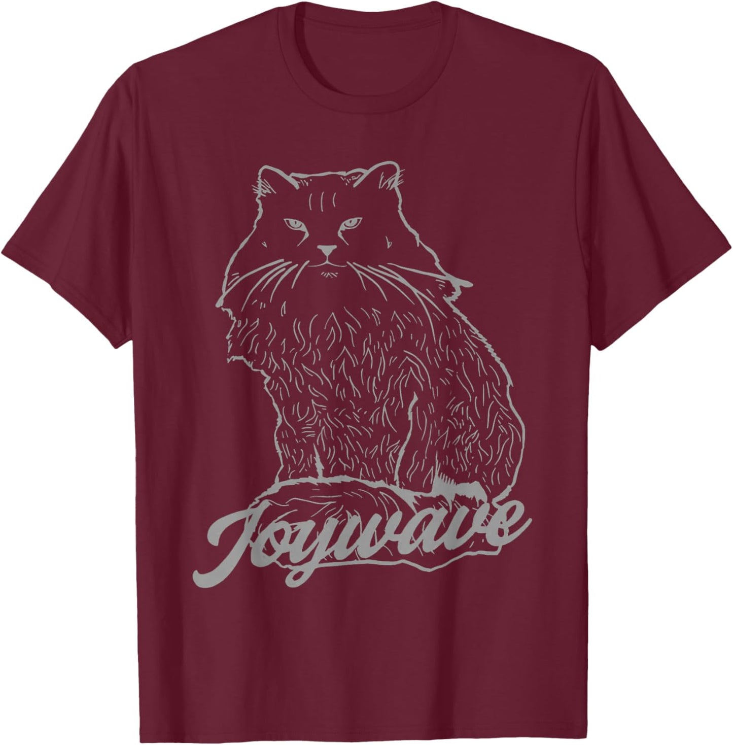 Joywave Cat Leave Me The Fluff Alone Grey T-Shirt - T-Shirt | Maroon