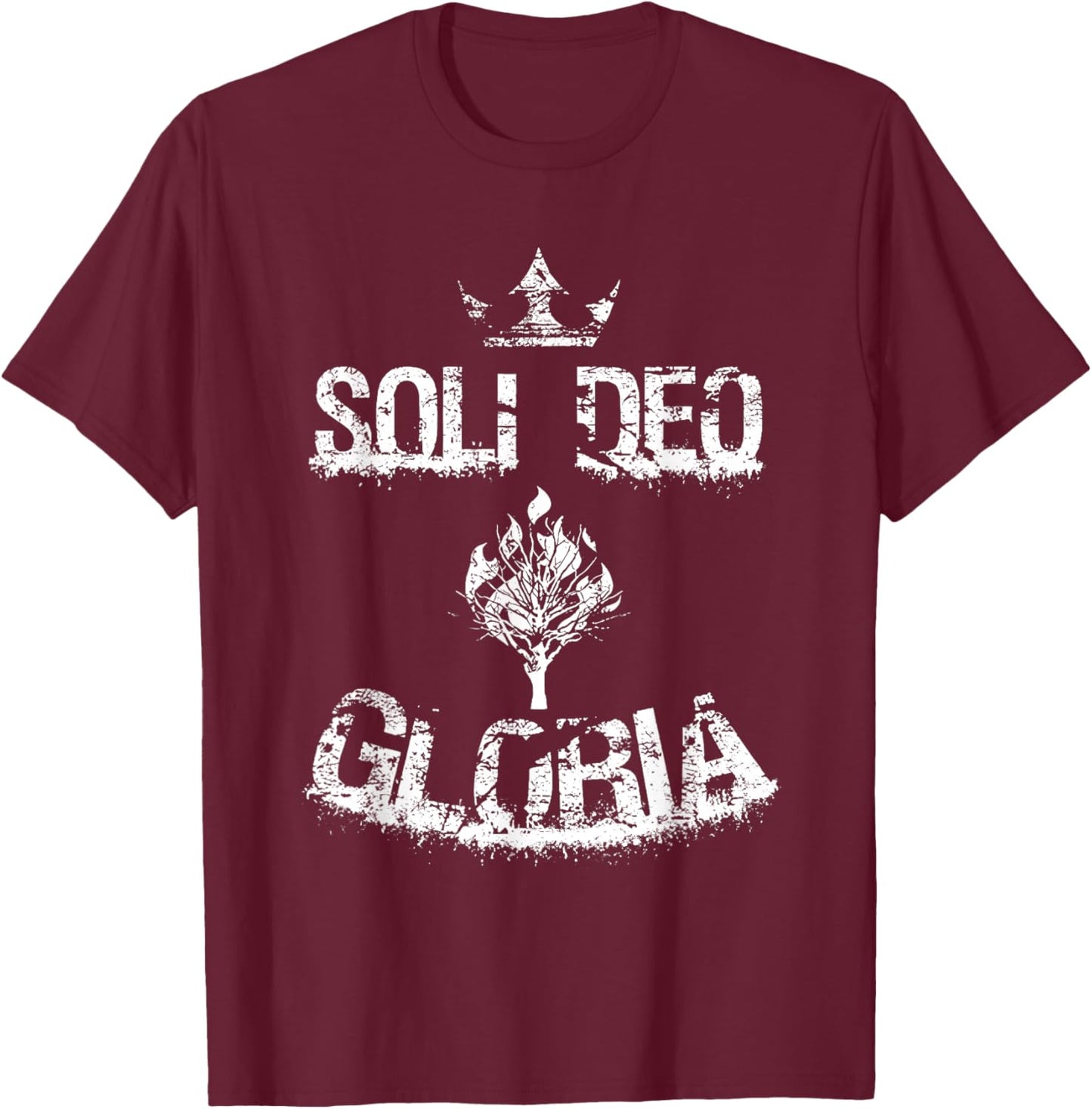 Soli Deo Gloria Reformed Theology Five Solas Christian Art T-Shirt - T-Shirt | Maroon