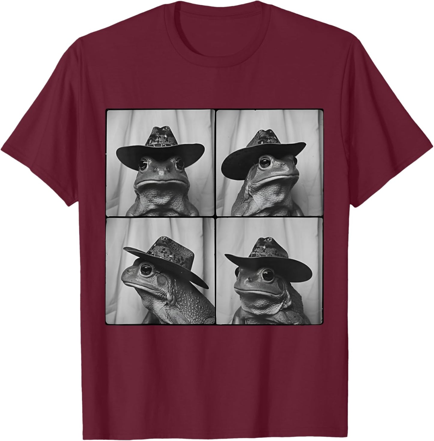 Frog in Cowboy Hat Funny Animal Photobooth Frog Boys Kids T-Shirt - T-Shirt | Maroon