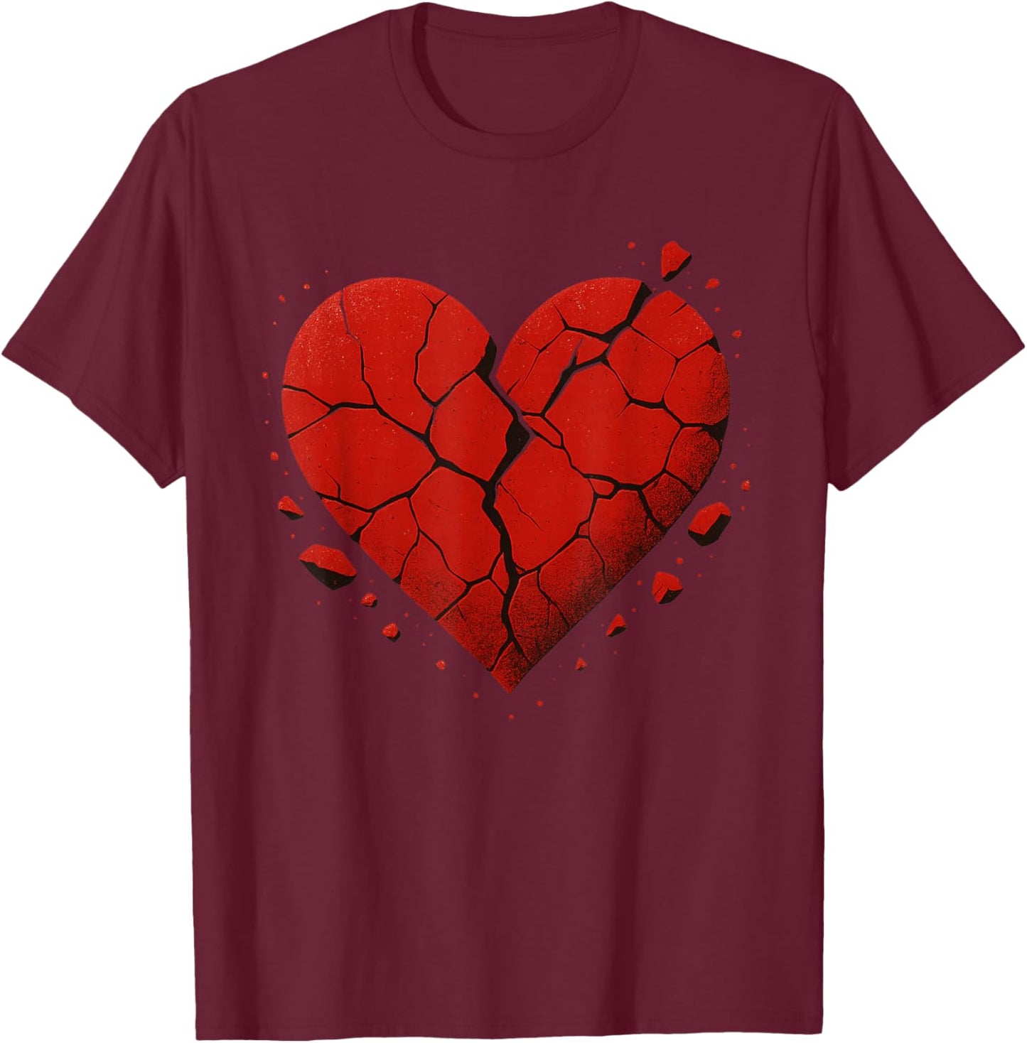 Broken Heart Anti Valentines Day T-Shirt - T-Shirt | Maroon