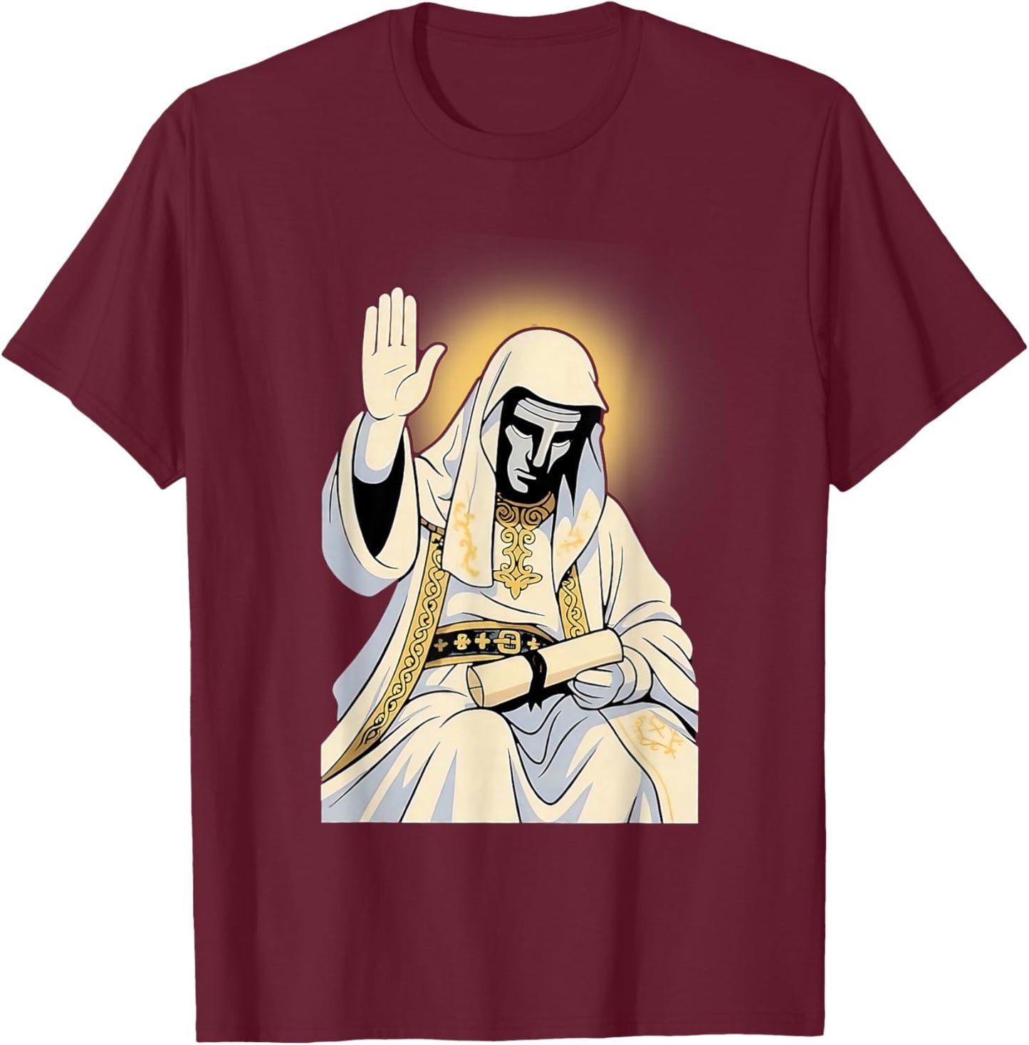Sliver Mask King Baldwin IV Meme The Leper King Warrior T-Shirt - T-Shirt | Maroon