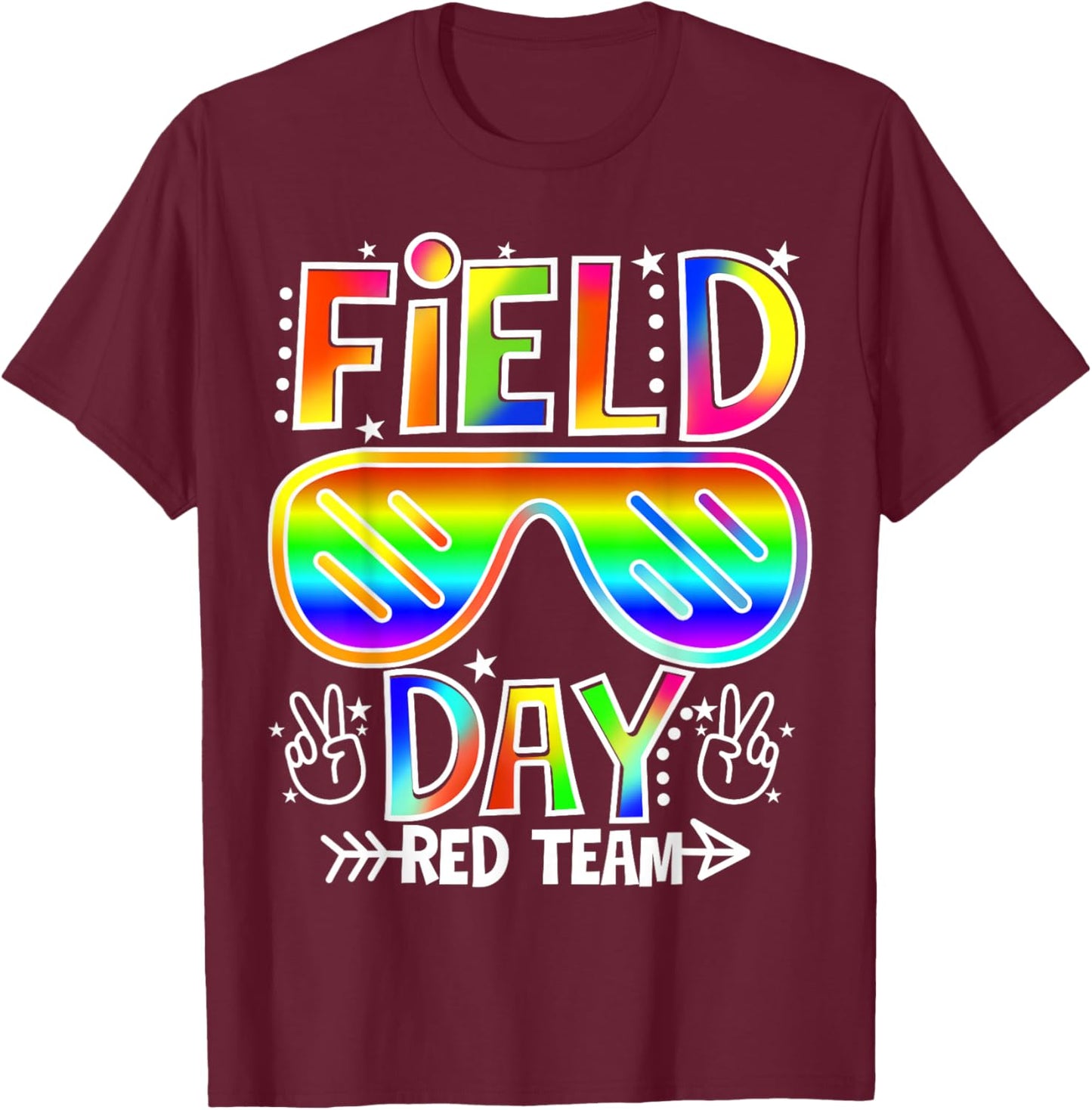 Field Day Red Team Funny for Teacher Kids Field Day Games T-Shirt - T-Shirt | Maroon