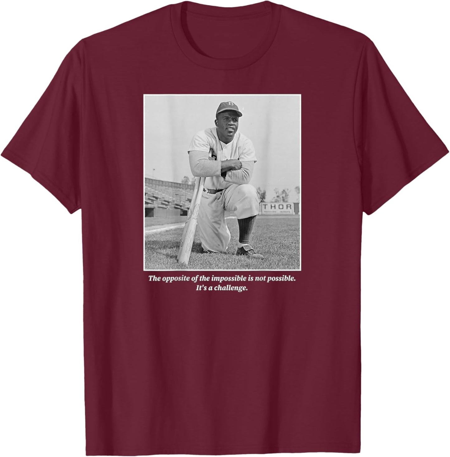 Jackie Robinson_005_Back Printed T-Shirt - T-Shirt | Maroon
