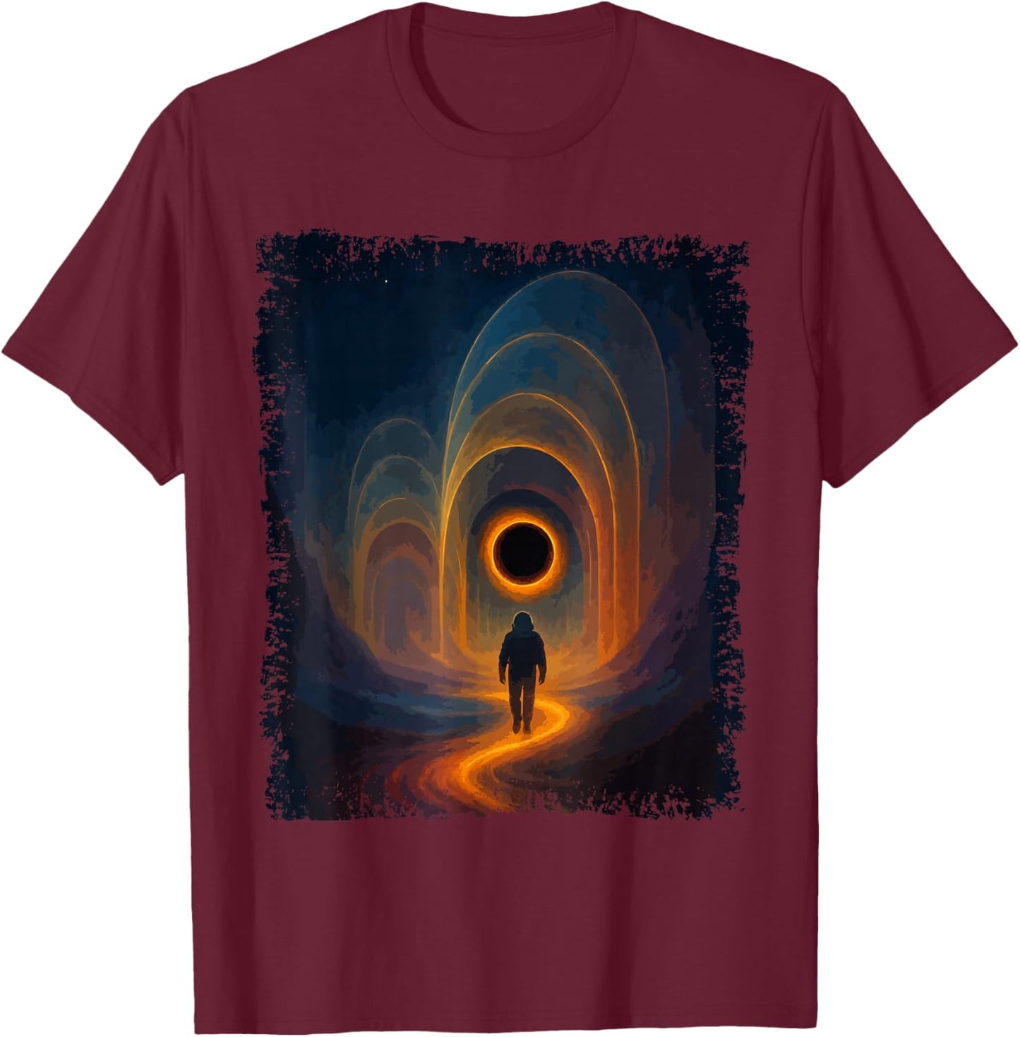 Black Hole Physics- Astrophysics Physic Graphic Astronaut T-Shirt - T-Shirt | Maroon