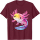 Axolotl Kawaii Cute Graphic T-Shirt - T-Shirt | Maroon