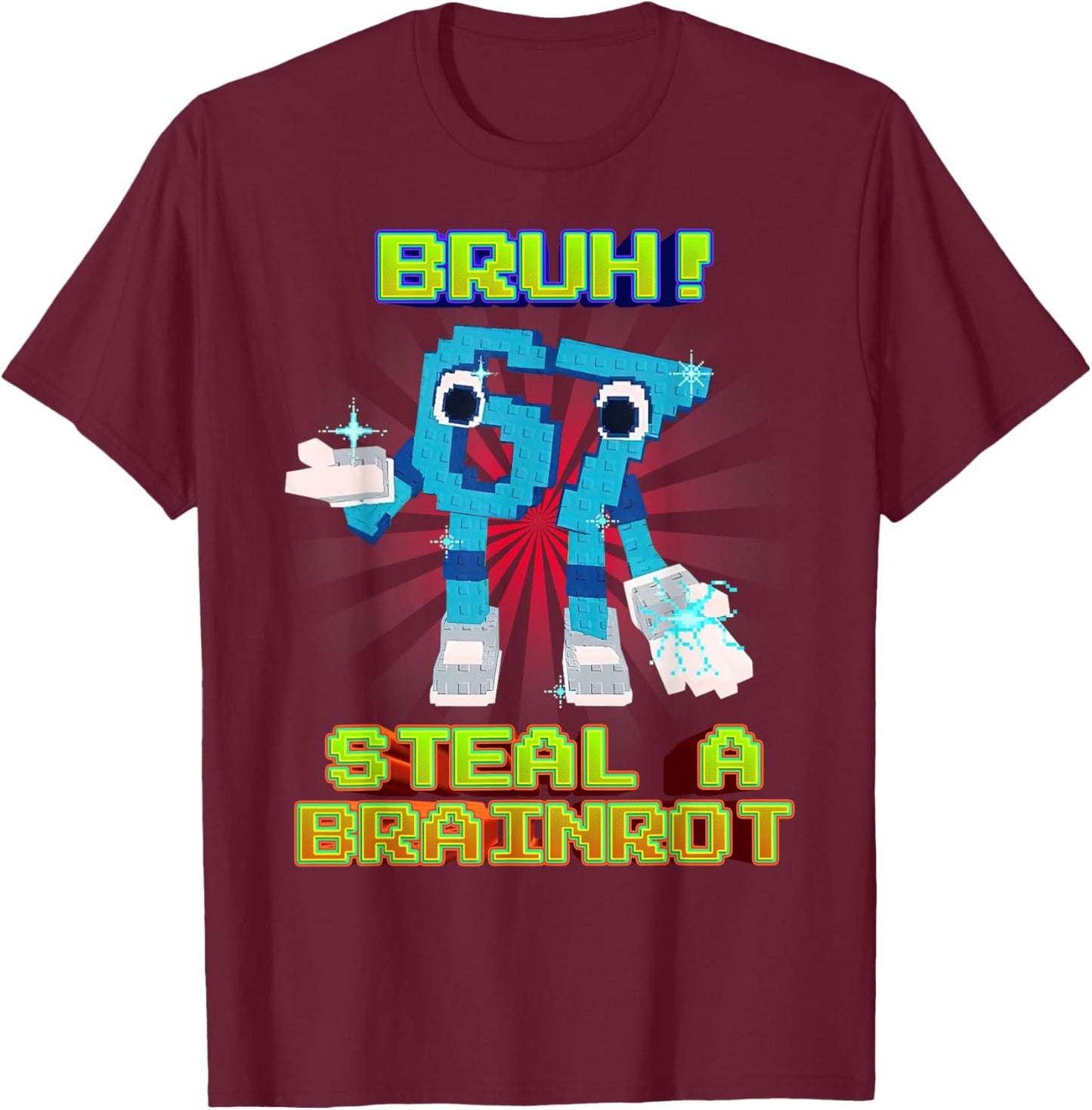 Bruh 67 Six Seven 6-7 Funny Brainrot Meme for Kids Teens T-Shirt - T-Shirt | Maroon