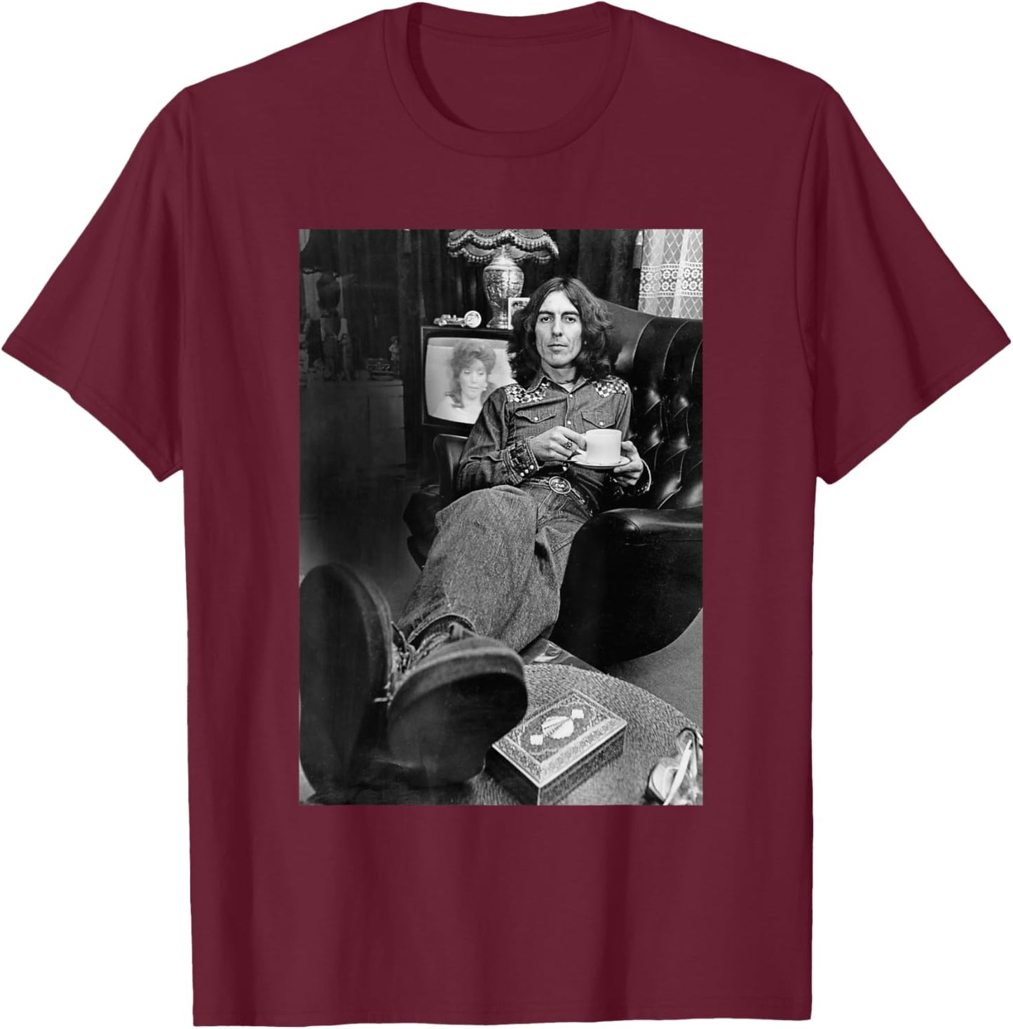 The Beatles George Harrison My Sweet Lord 1976 T-Shirt - T-Shirt | Maroon