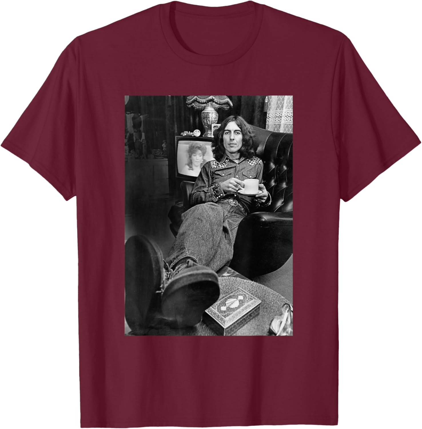 The Beatles George Harrison My Sweet Lord 1976 T-Shirt - T-Shirt | Maroon