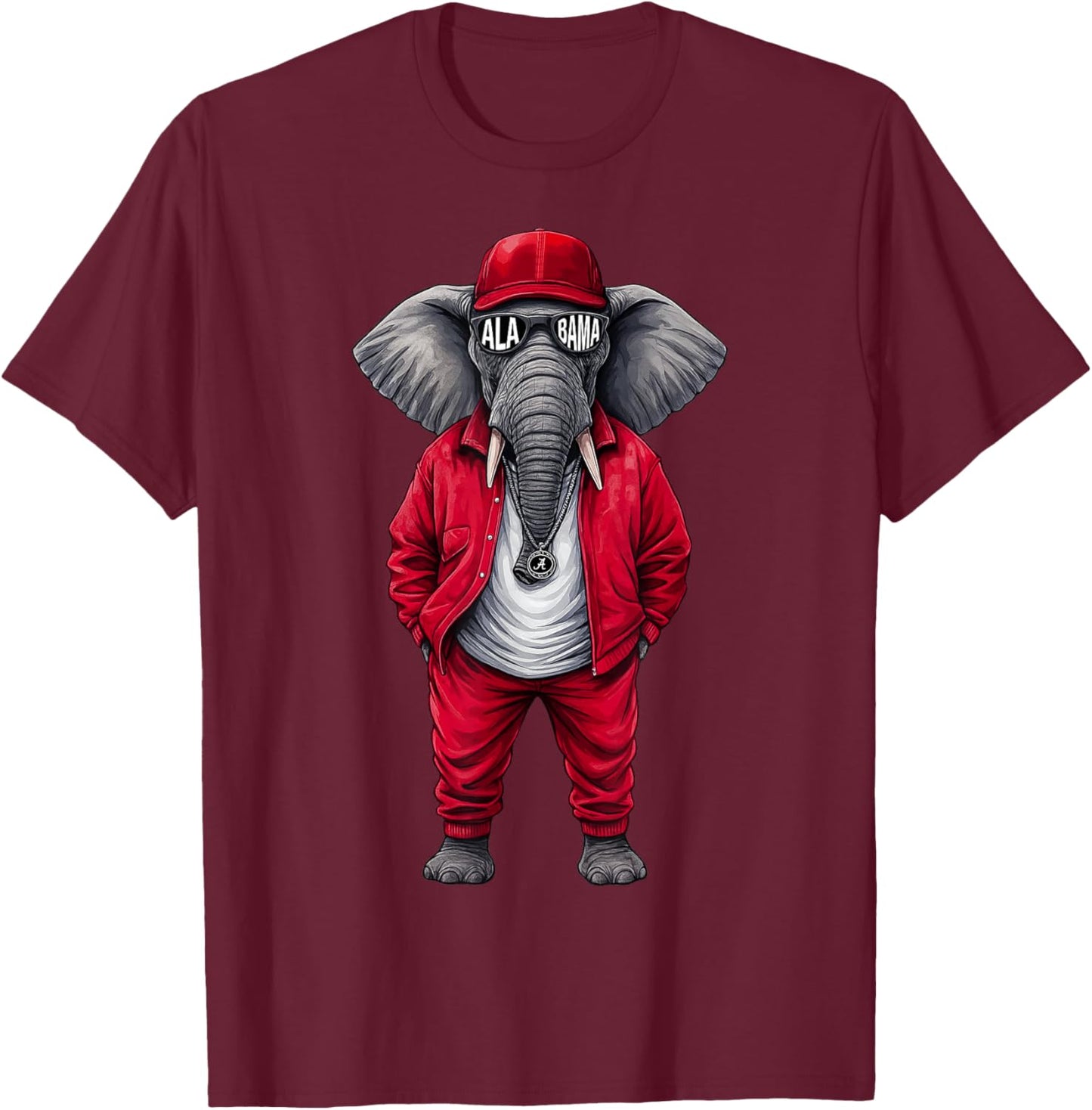 Vintage AL Elephant Lovers Women Kids T-Shirt - T-Shirt | Maroon