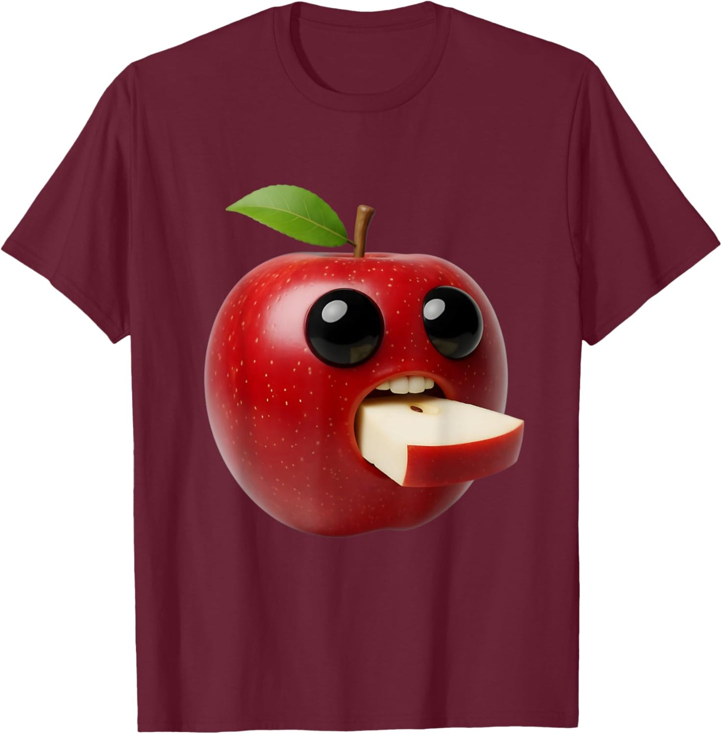 Niche Fruits Funny Apple Meme Brainrot Surreal T-Shirt - T-Shirt | Maroon