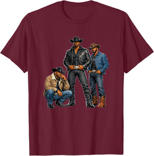 Western Cowboy Melanin Black History African Texas Rodeo Men T-Shirt - T-Shirt | Maroon