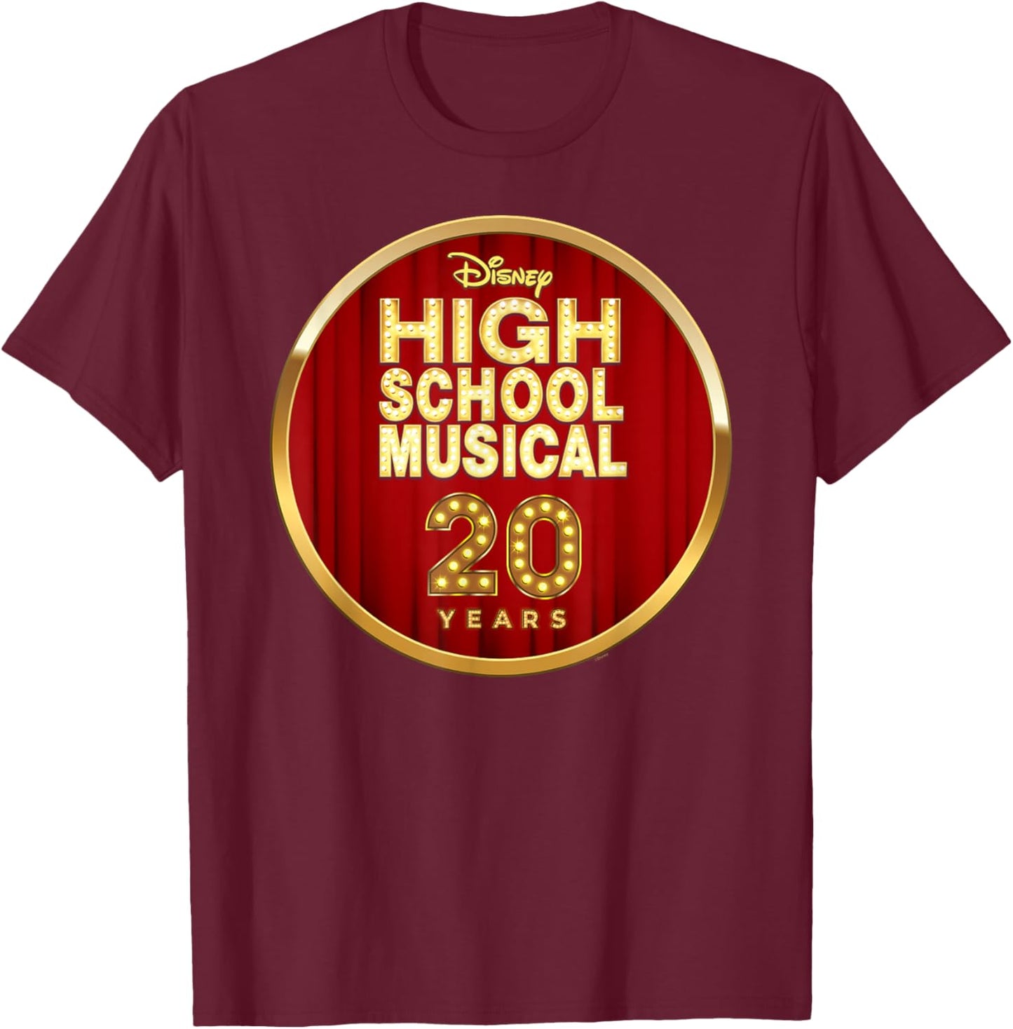 Disney High School Musical 20th Anniversary Official Logo T-Shirt - T-Shirt | Maroon