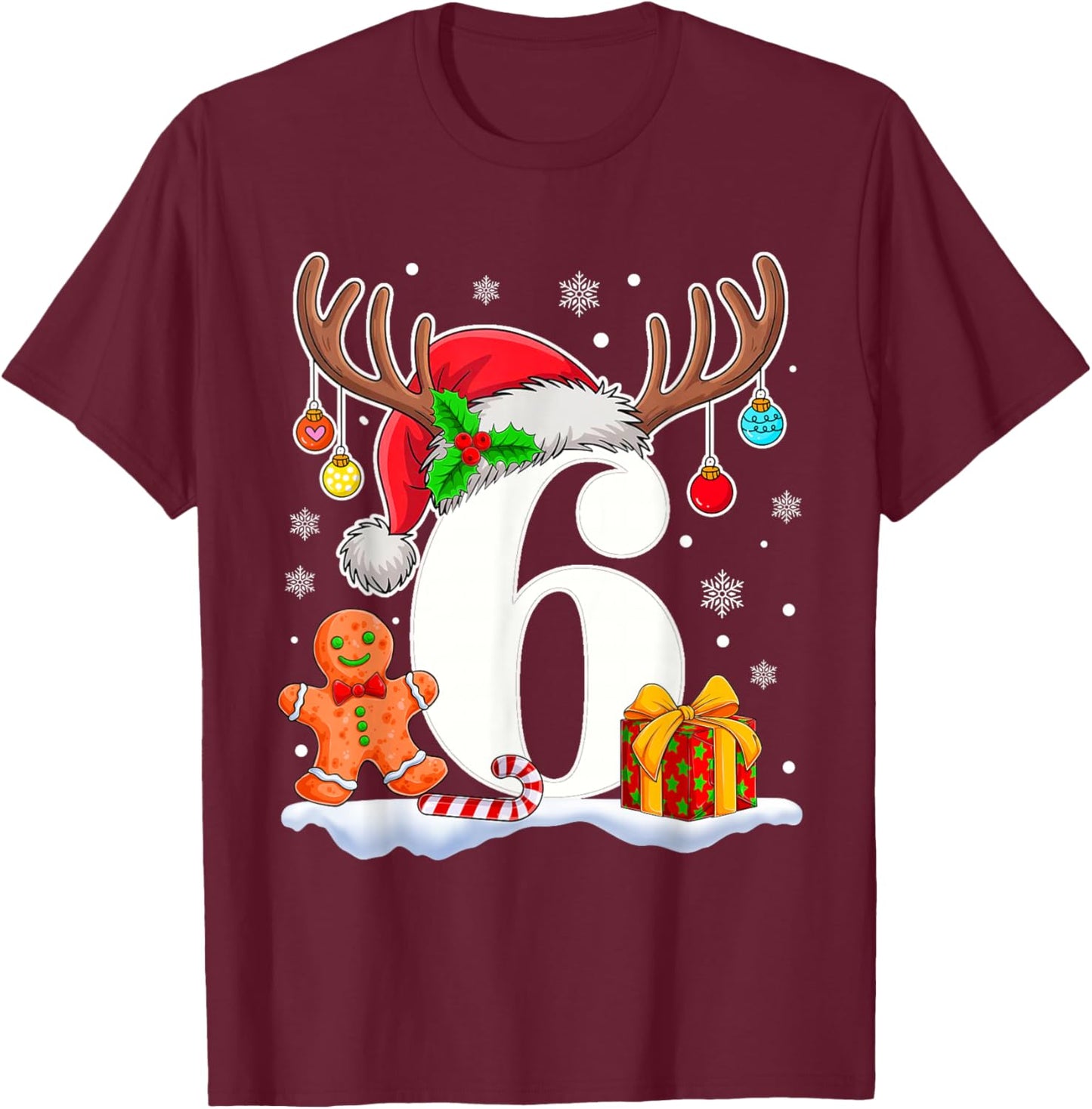 Funny 67 Six Seven Meme Couple Pajamas Matching Christmas T-Shirt - T-Shirt | Maroon
