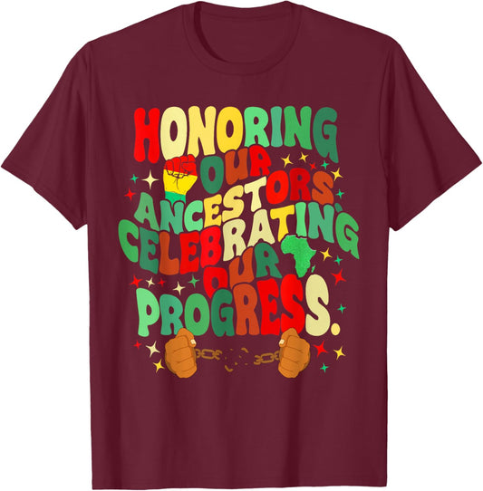 Black History Month Shirt Men Women Kids Patriotic African T-Shirt - T-Shirt | Maroon