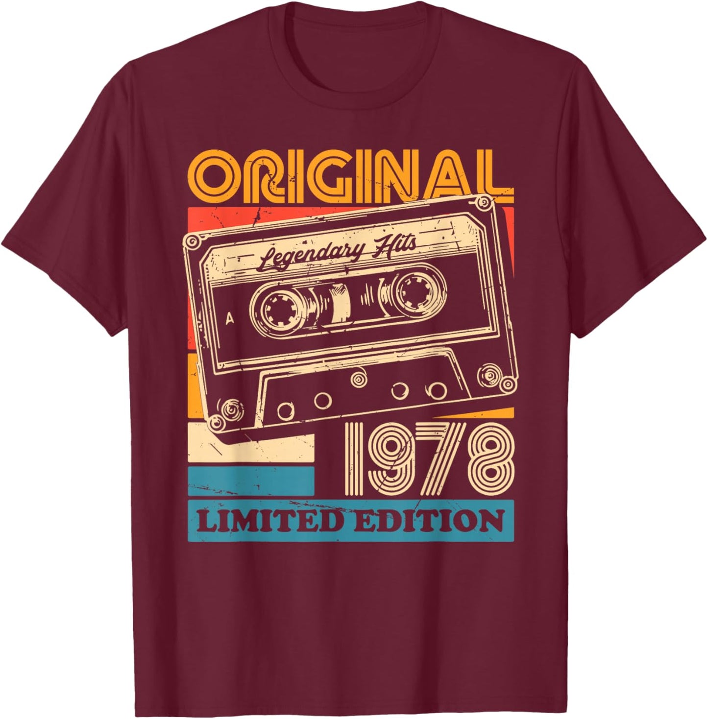 47th Birthday Retro Vintage 1978 Men Women T-Shirt - T-Shirt | Maroon