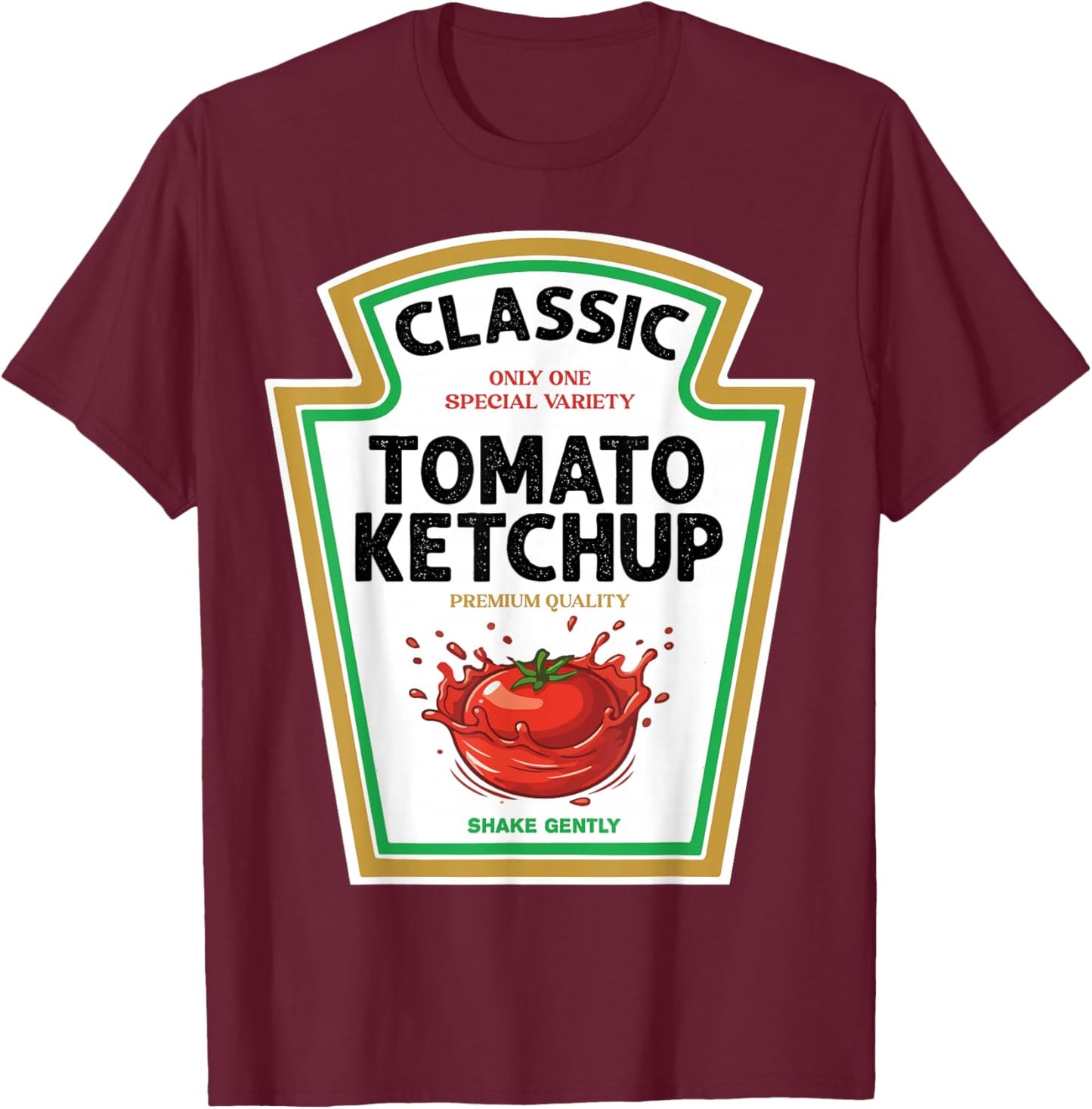 Red Ketchup DIY Halloween Costume Matching Group Ketchup T-Shirt - T-Shirt | Maroon
