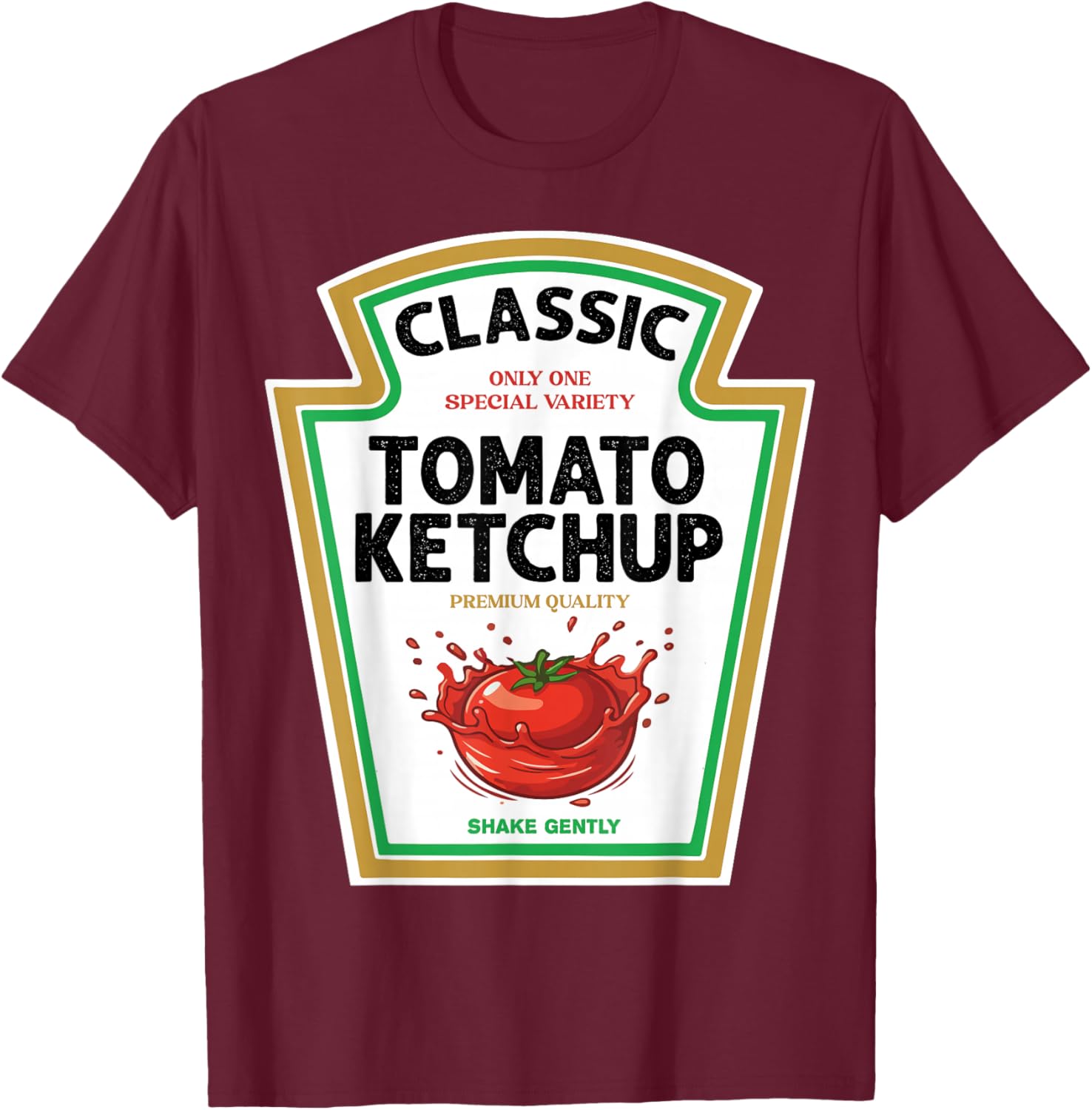 Red Ketchup DIY Halloween Costume Matching Group Ketchup T-Shirt - T-Shirt | Maroon