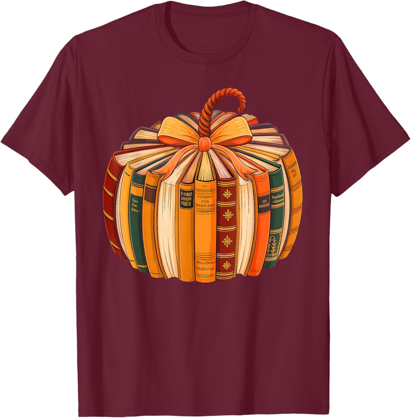 Fall Book Halloween Costume Autumn Pumpkin Teacher Kids T-Shirt - T-Shirt | Maroon