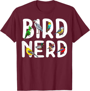 Funny Bird Nerd Colorful Birdwatcher Geek Ornithologist T-Shirt - T-Shirt | Maroon