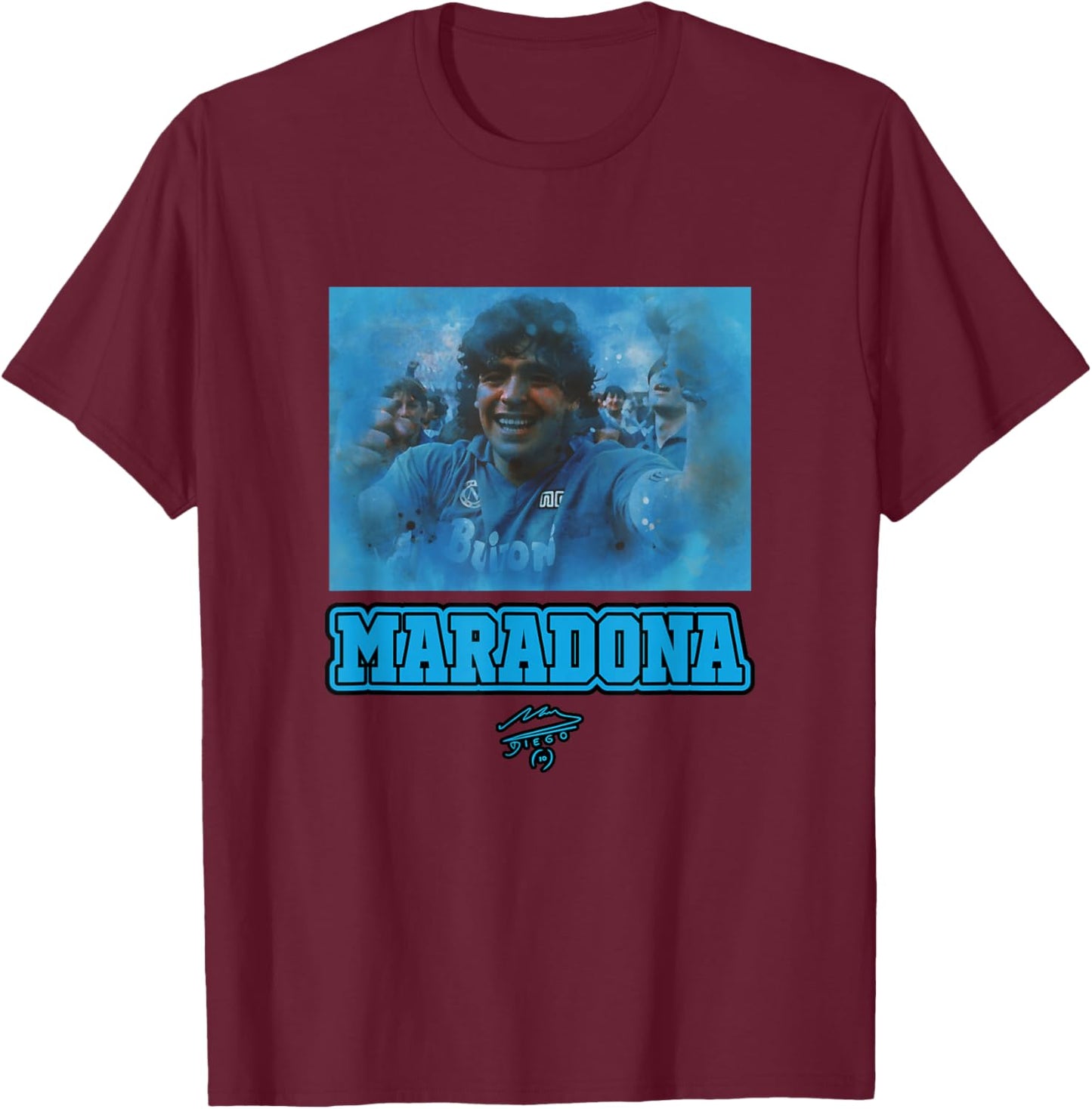 Maradona Napoli Sonrisa T-Shirt - T-Shirt | Maroon