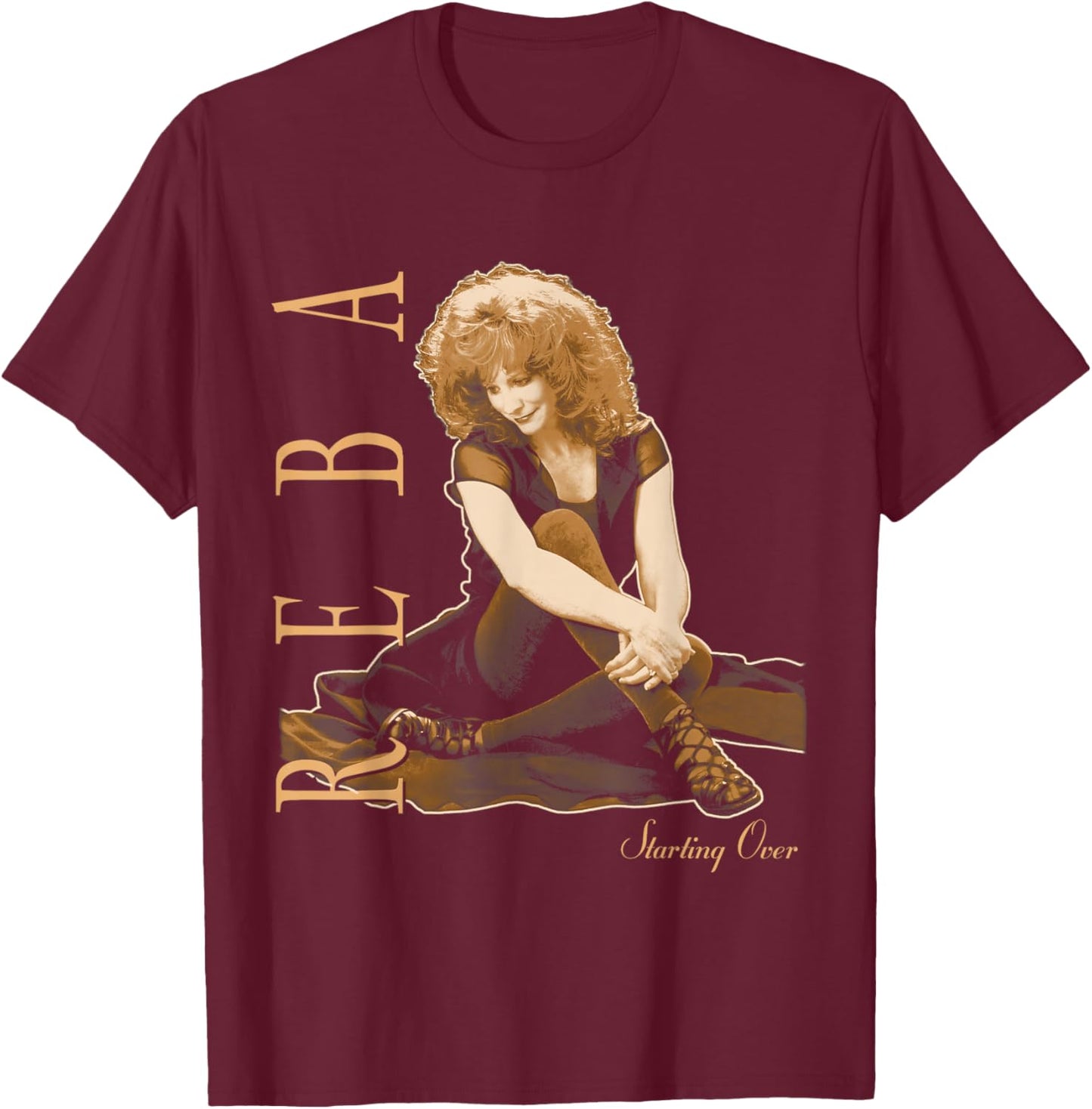 Official Reba McEntire Starting Over T-Shirt - T-Shirt | Maroon