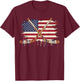 Ice Hockey Ice Cream Drip Boys American Flag Youth Players T-Shirt - T-Shirt | Maroon