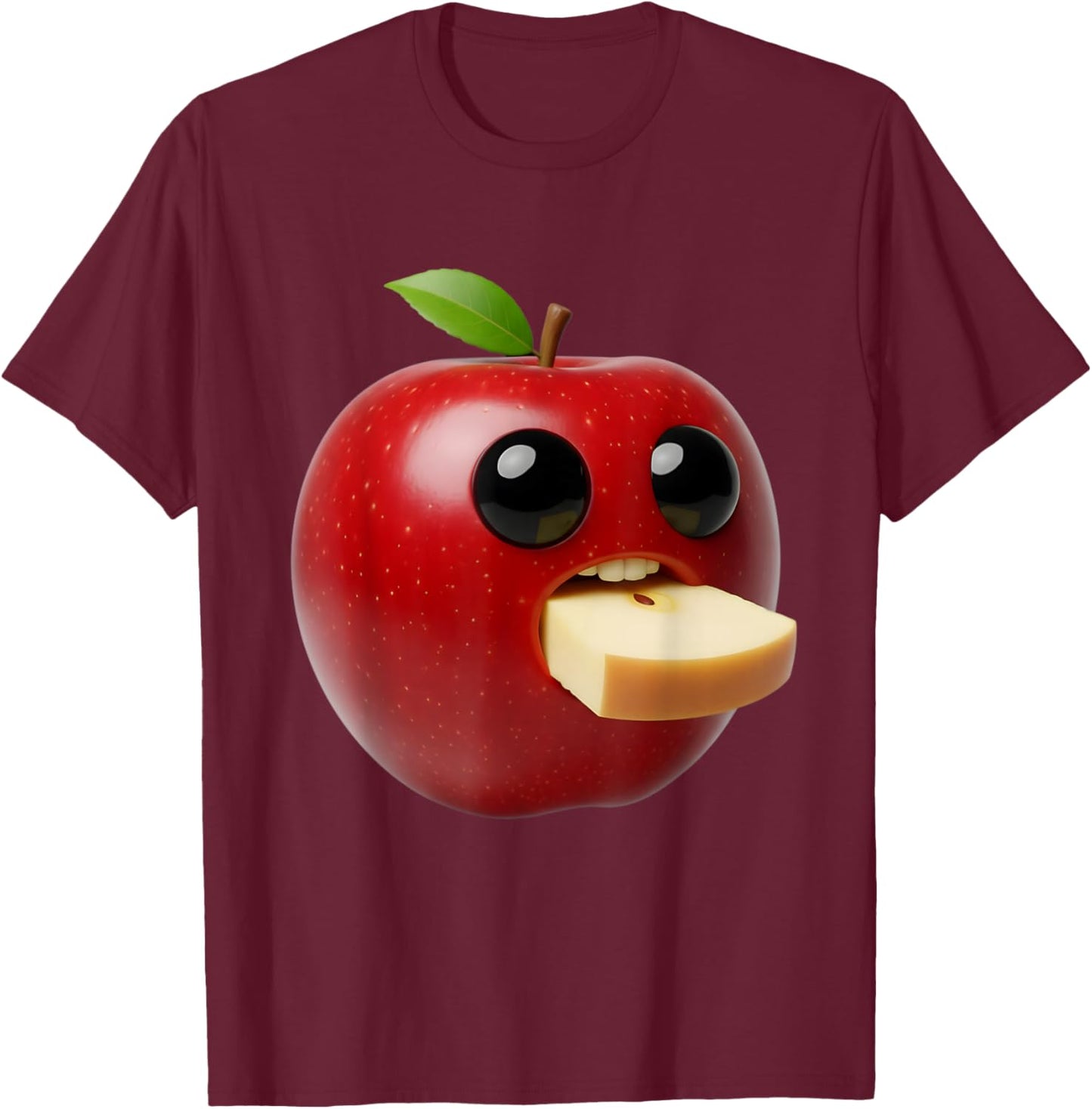 Niche Fruits Funny Apple Meme Brainrot Surreal T-Shirt - T-Shirt | Maroon