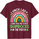 Lunch Lady St Patricks Day Cute Shamrocks Paddys Irish Women T-Shirt - T-Shirt | Maroon