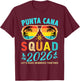 Punta Cana Squad 2026 Funny Groovy Reunion Friends Trip T-Shirt - T-Shirt | Maroon