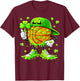 Funny Basketball Shamrock Irish St Patricks Men Boy T-Shirt - T-Shirt | Maroon