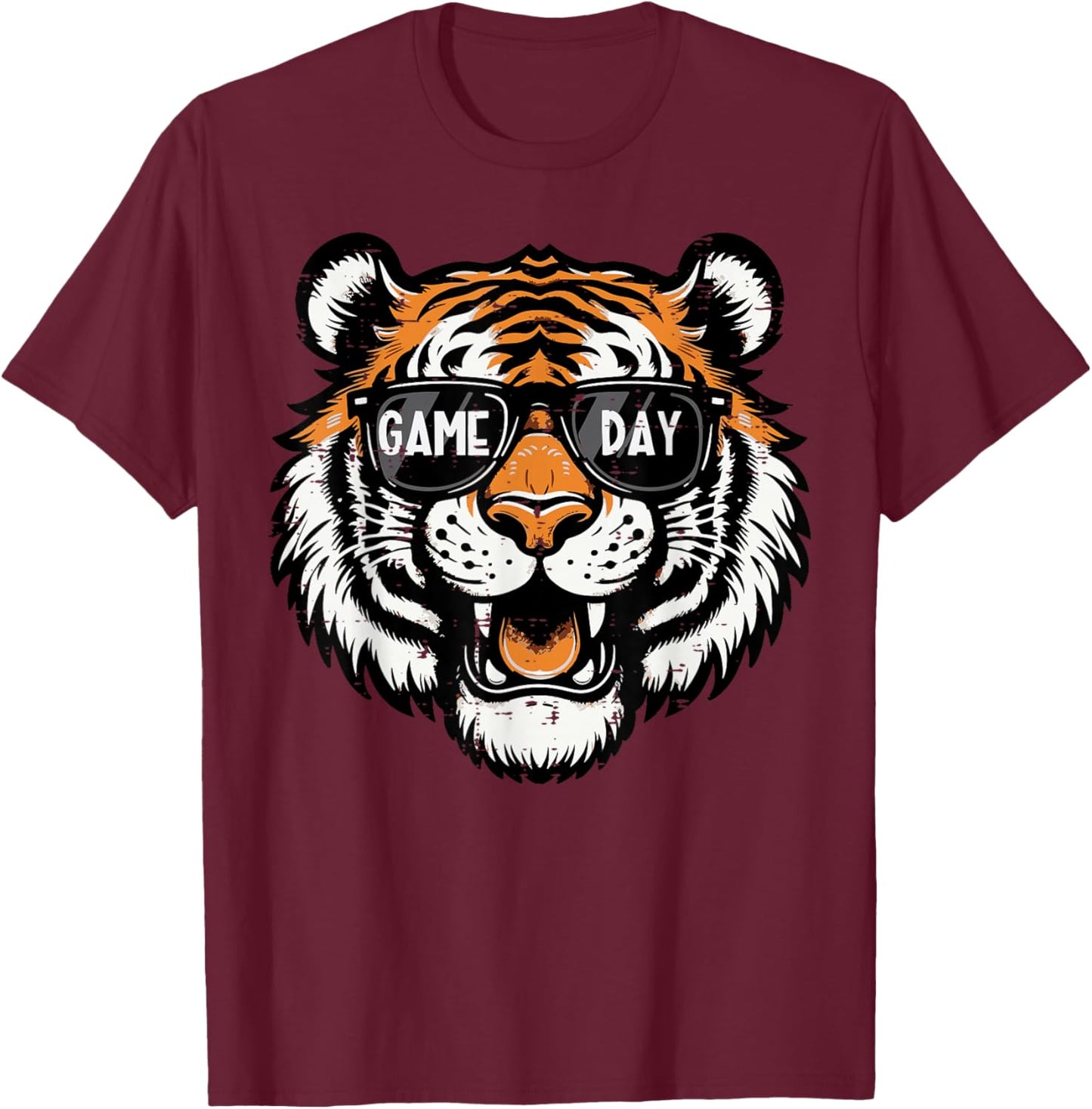 Tiger Sunglasses Women Men Kids Boys Girls Youth Teen T-Shirt - T-Shirt | Maroon