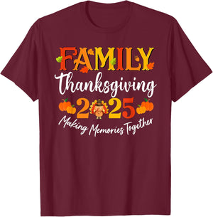 Family Thanksgiving 2025 Thanksgiving Crew Turkey Matching T-Shirt - T-Shirt | Maroon