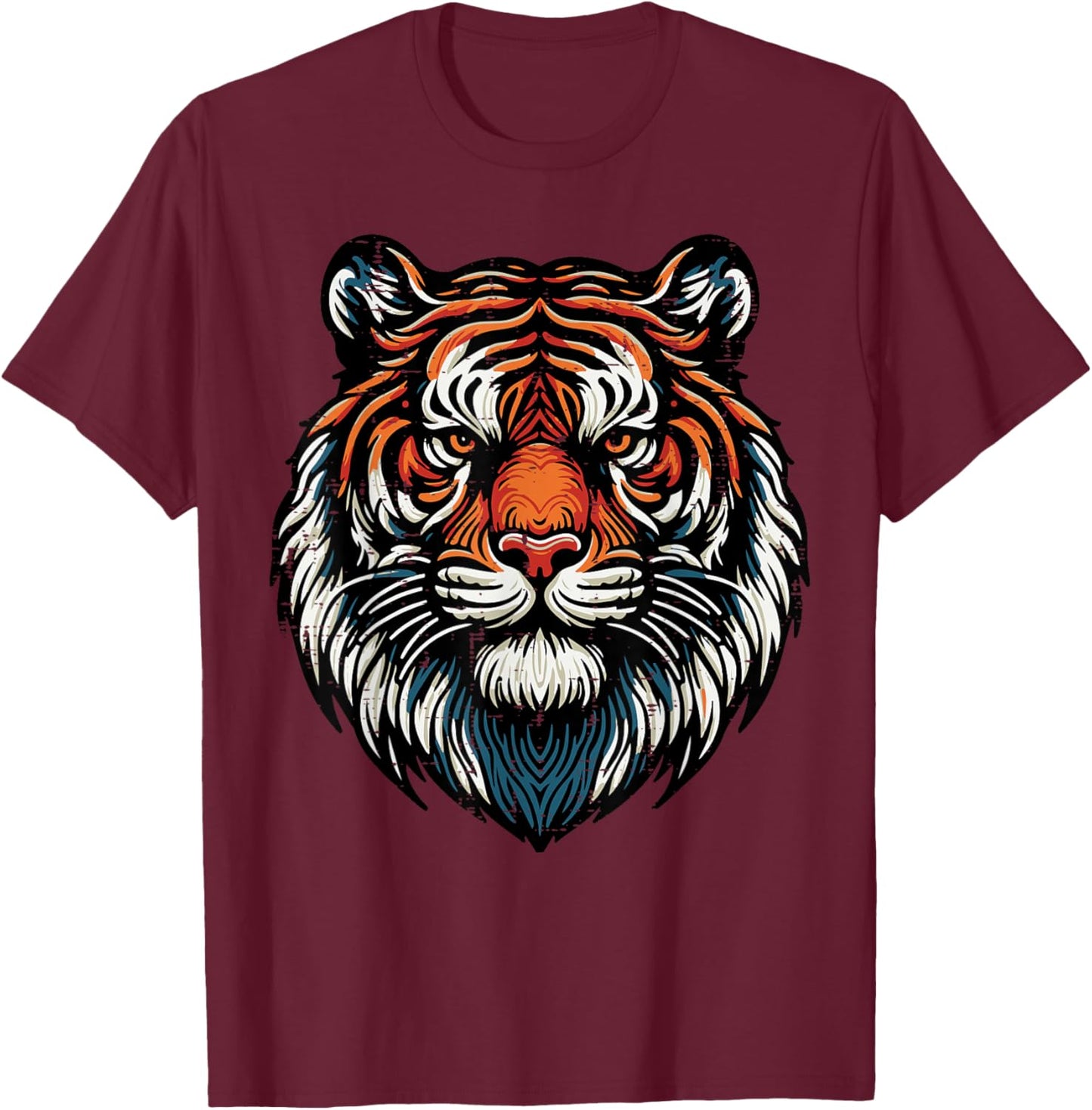 Tiger Girls Youth Boys Teen Kids Men Women T-Shirt - T-Shirt | Maroon