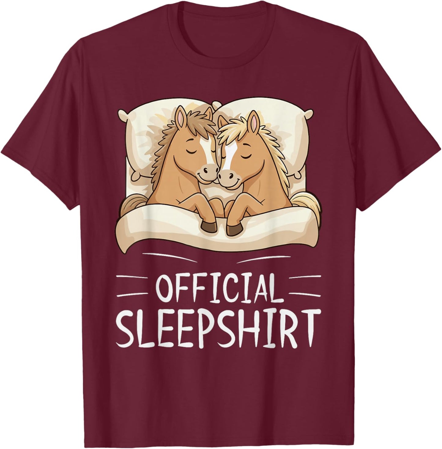 Horse Animal Official Sleepshirt Pajamas Nightgown T-Shirt - T-Shirt | Maroon