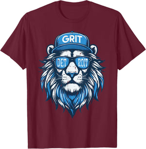 Lion Sunglasses Men Women Kids Boys Girls Youth Teen T-Shirt - T-Shirt | Maroon