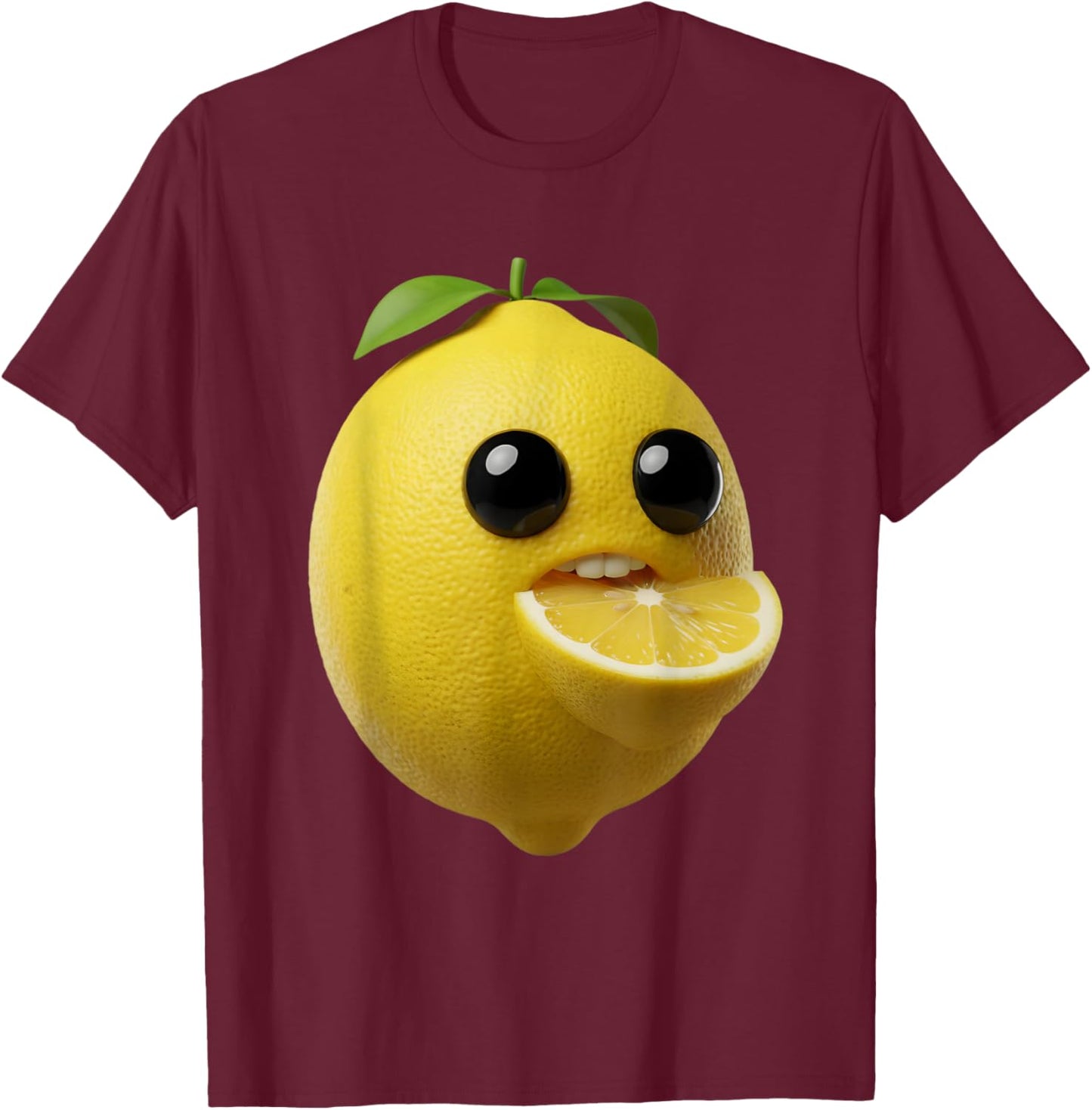 Niche Fruits Funny Lemon Meme Brainrot Surreal T-Shirt - T-Shirt | Maroon