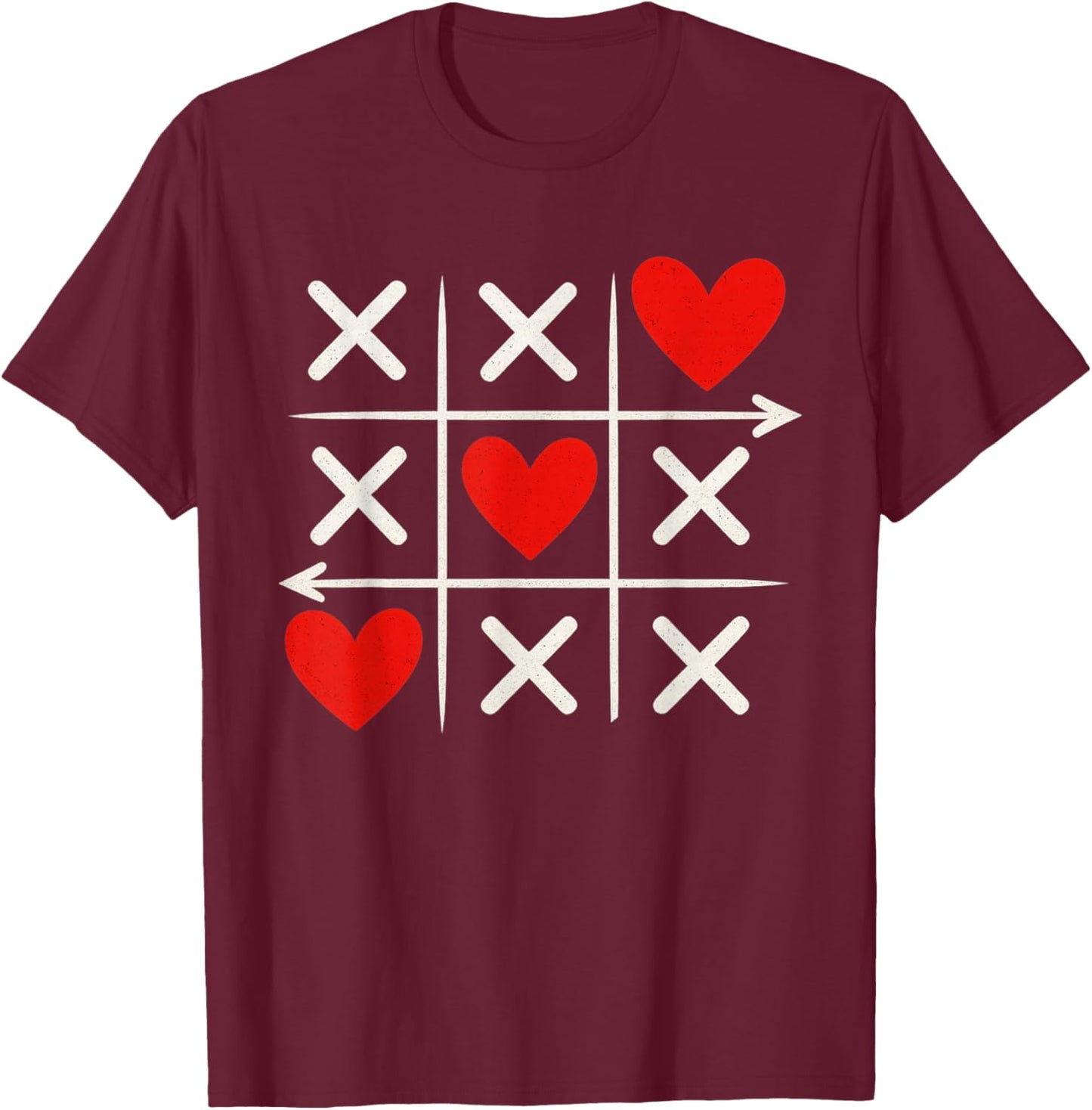 Cute Valentines Day Heart Men Women Kids T-Shirt - T-Shirt | Maroon