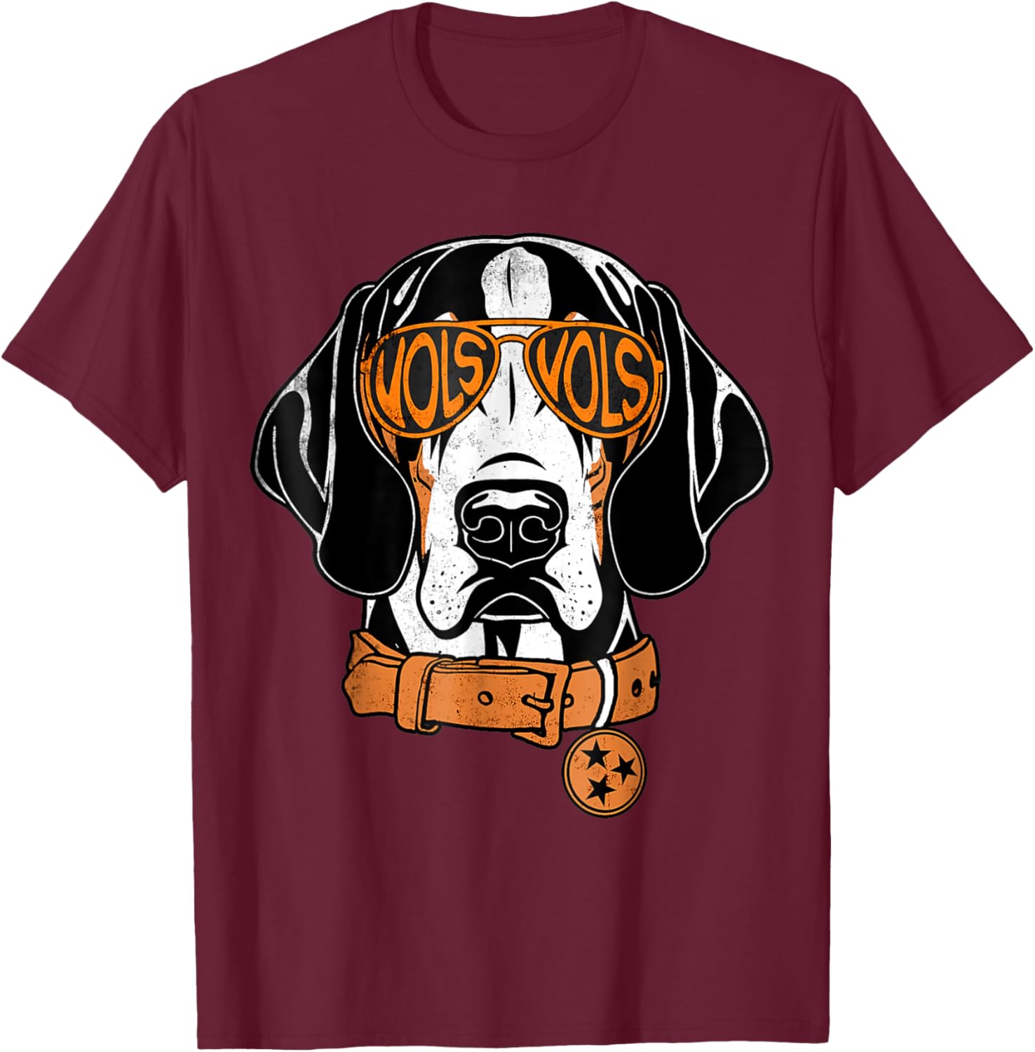 Tennessee Dog Sunglasses T Bluetick Coonhound Women Men Kids T-Shirt - T-Shirt | Maroon