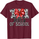 100 Days of School Coquette Bow Dalmatian Dog Teachers Kids T-Shirt - T-Shirt | Maroon