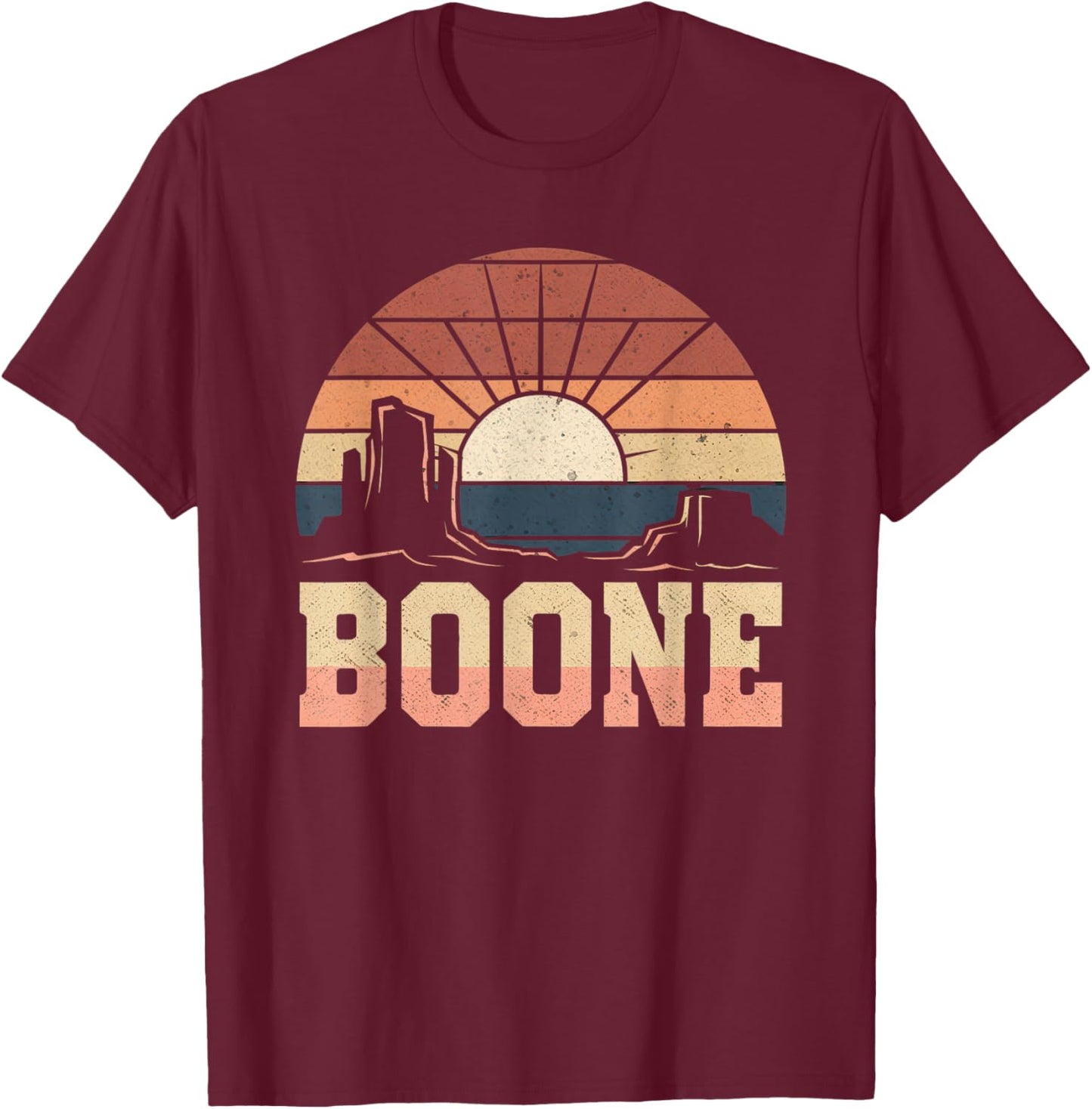 Boone Family Name I Love Boone 80's Vintage NC Retro T-Shirt - T-Shirt | Maroon