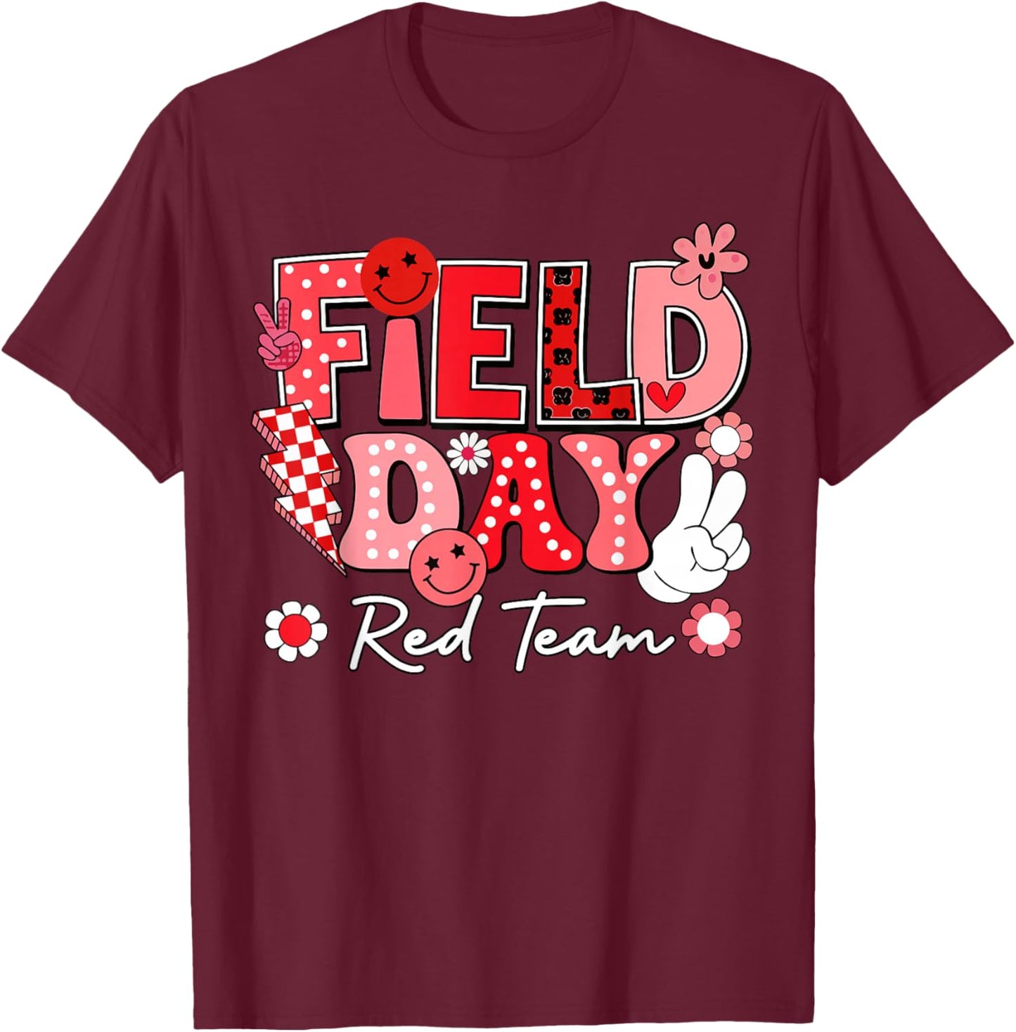 Field Day Red Team Funny for Teacher Kids Field Day Games T-Shirt - T-Shirt | Maroon
