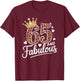 65 and Fabulous Leopard Art 65 Years Birthday Celebration T-Shirt - T-Shirt | Maroon