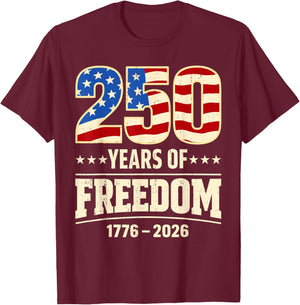 1776 2026 250th Birthday T-Shirt - T-Shirt | Maroon