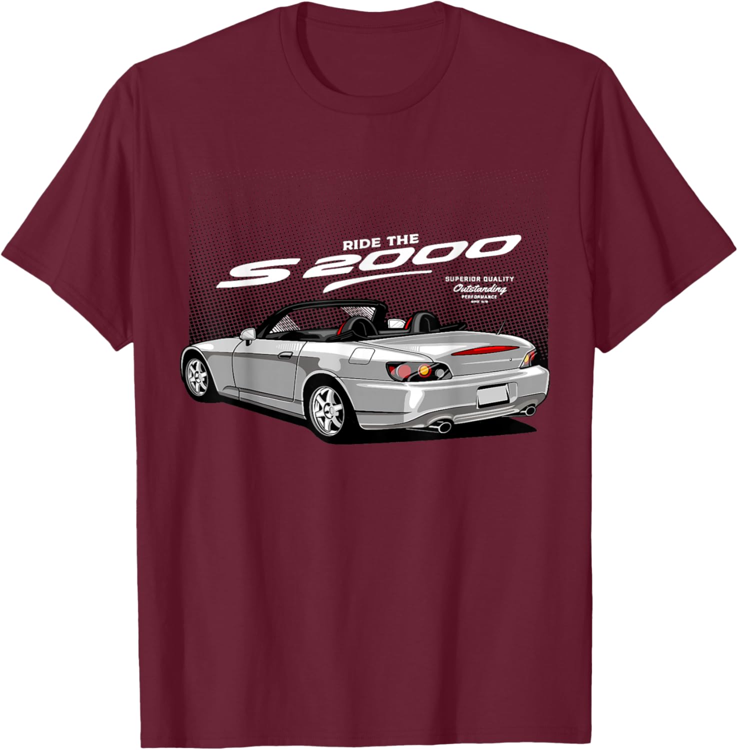 S2000 White JDM Graphic Retro Tuner Car Drift Racing T-Shirt - T-Shirt | Maroon