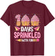 100 Days Sprinkled with Fun Cupcake 100th Day of School Girl T-Shirt - T-Shirt | Maroon