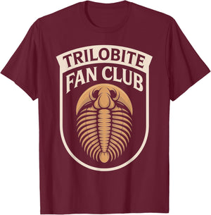 Trilobite Enthusiast Vintage Circle Logo Fossil Club Design T-Shirt - T-Shirt | Maroon