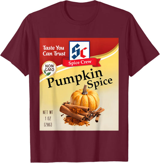 Pumpkin Spice Condiment Costume Holiday Spice Costumes Group T-Shirt - T-Shirt | Maroon
