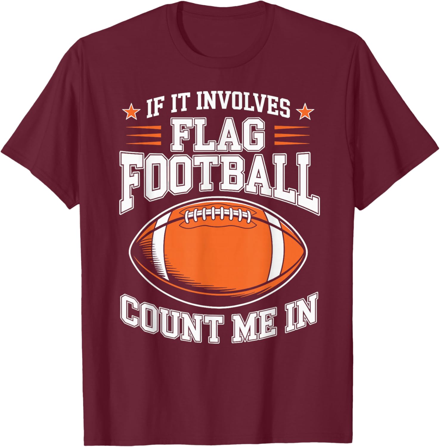 Flag Football Player T-Shirt - T-Shirt | Maroon