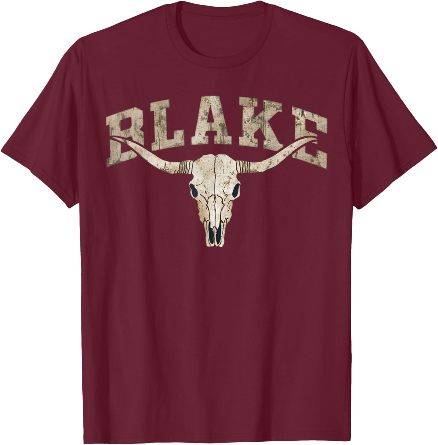 Vintage Blake Name T-Shirt - T-Shirt | Maroon
