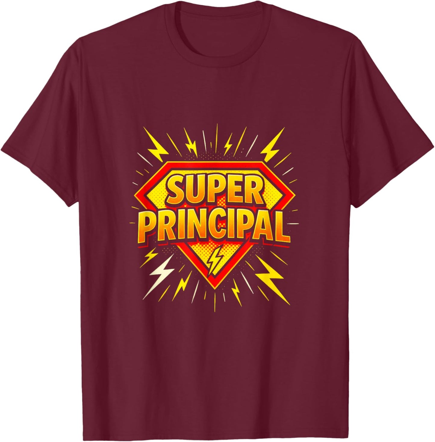 Super Principal - Funny Educational Superhero T-Shirt - T-Shirt | Maroon